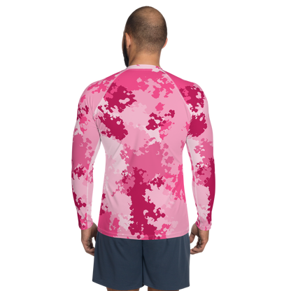 Michigan Upper Peninsula Rash Guard (w/ UP USA Flag) | Men's - Pink Camo