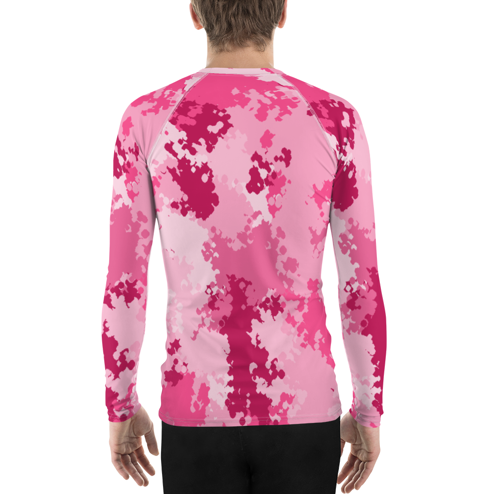 Michigan Upper Peninsula Rash Guard (w/ UP USA Flag) | Men's - Pink Camo