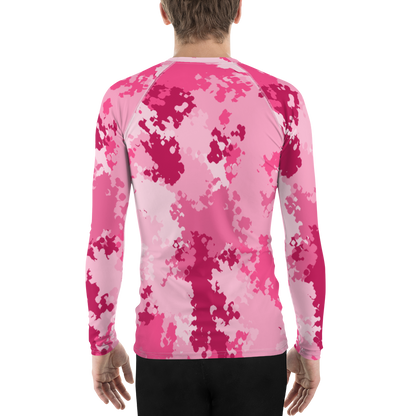 Michigan Upper Peninsula Rash Guard (w/ UP USA Flag) | Men's - Pink Camo