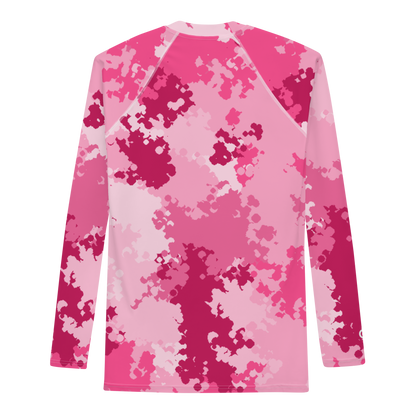 Michigan Upper Peninsula Rash Guard (w/ UP USA Flag) | Men's - Pink Camo