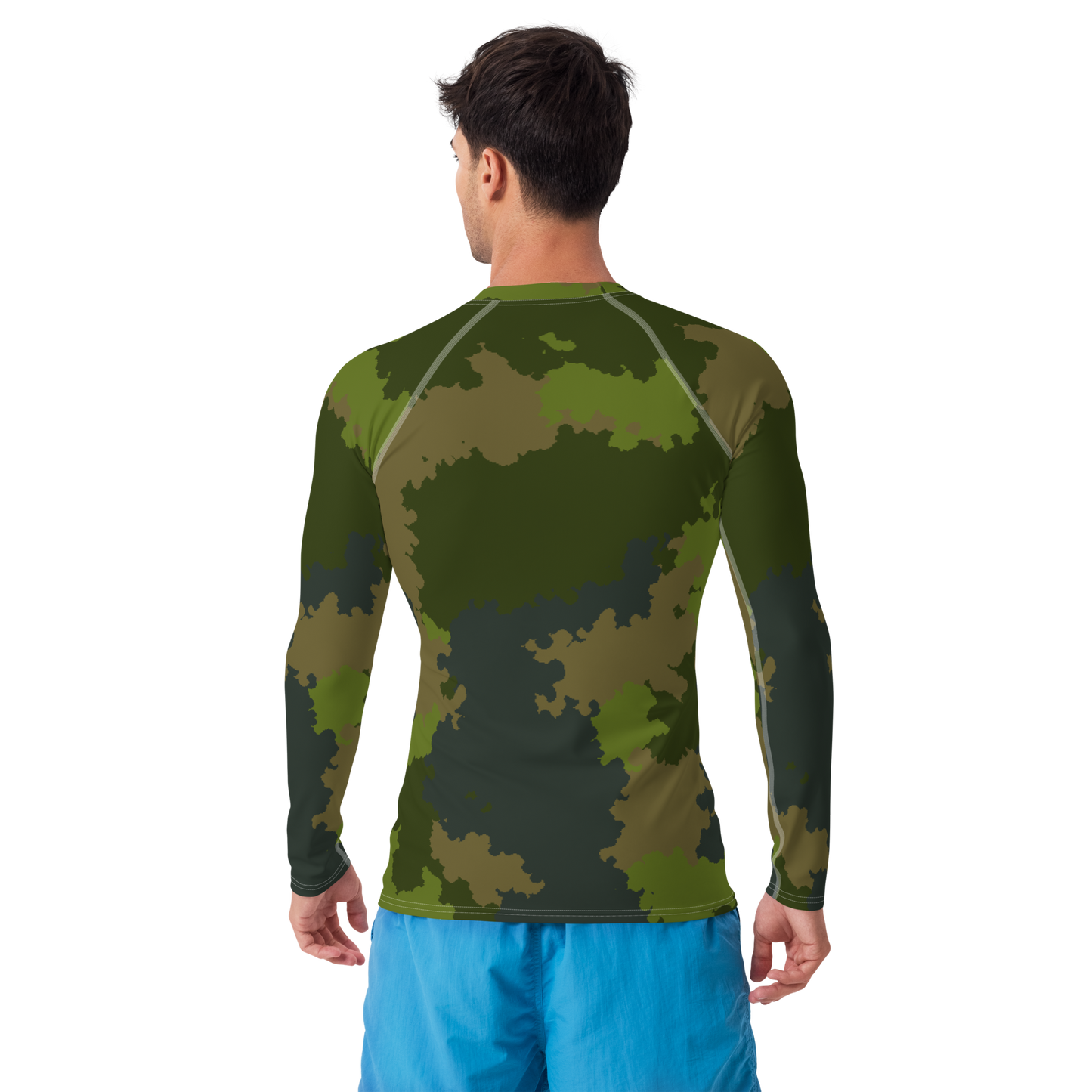 Michigan Upper Peninsula Rash Guard (w/ UP USA Flag) | Men's - Woodland Camo