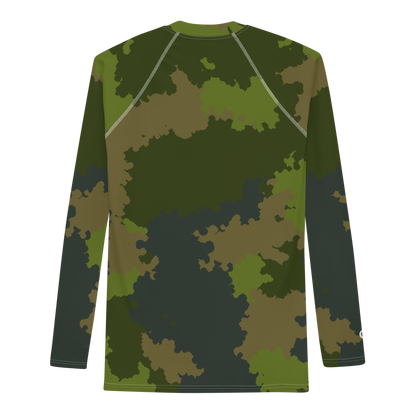 Michigan Upper Peninsula Rash Guard (w/ UP USA Flag) | Men's - Woodland Camo