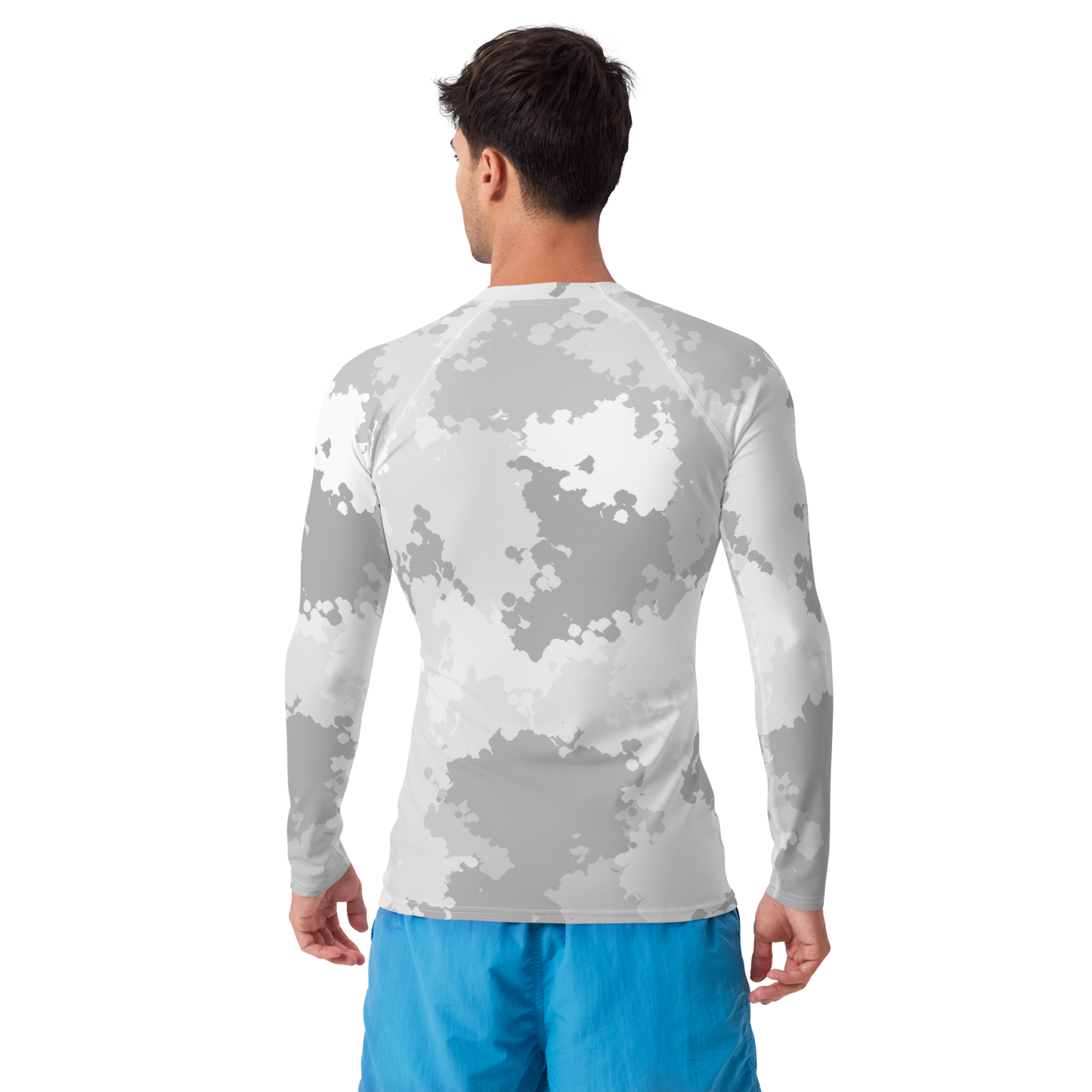 Michigan Upper Peninsula Rash Guard (w/ UP USA Flag) | Men's - Snow Camo