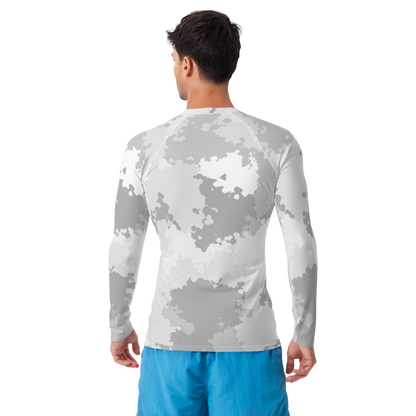 Michigan Upper Peninsula Rash Guard (w/ UP USA Flag) | Men's - Snow Camo