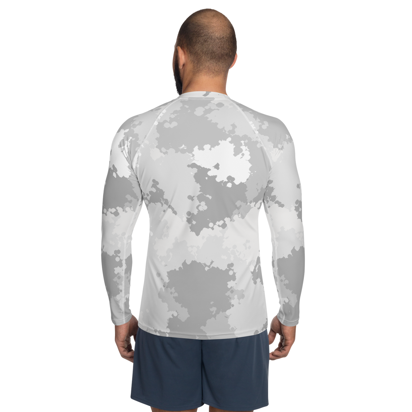 Michigan Upper Peninsula Rash Guard (w/ UP USA Flag) | Men's - Snow Camo