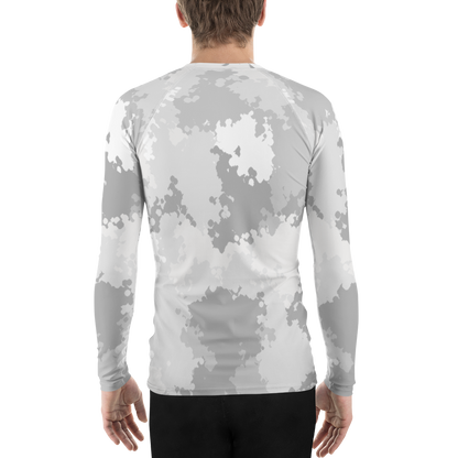 Michigan Upper Peninsula Rash Guard (w/ UP USA Flag) | Men's - Snow Camo