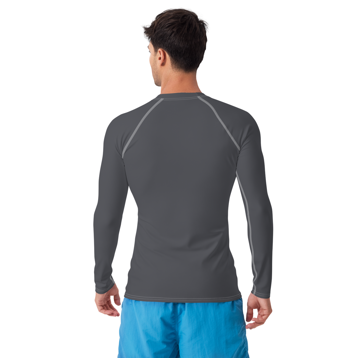 Michigan Upper Peninsula Rash Guard (w/ UP USA Flag) | Men's - Iron Ore Grey