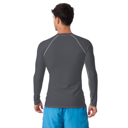 Michigan Upper Peninsula Rash Guard (w/ UP USA Flag) | Men's - Iron Ore Grey