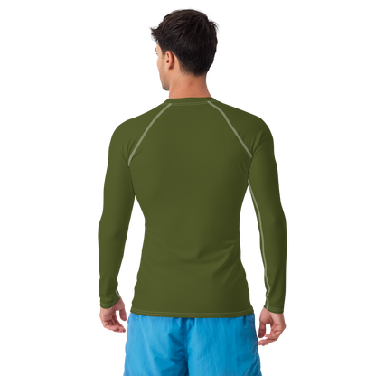 Michigan Upper Peninsula Rash Guard (w/ UP USA Flag) | Men's - Army Green