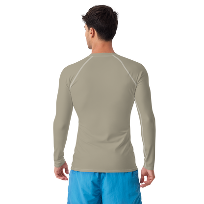 Michigan Upper Peninsula Rash Guard (w/ UP USA Flag) | Men's - Petoskey Stone Beige