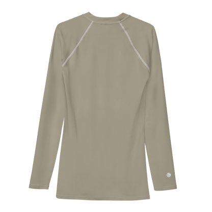 Michigan Upper Peninsula Rash Guard (w/ UP USA Flag) | Men's - Petoskey Stone Beige