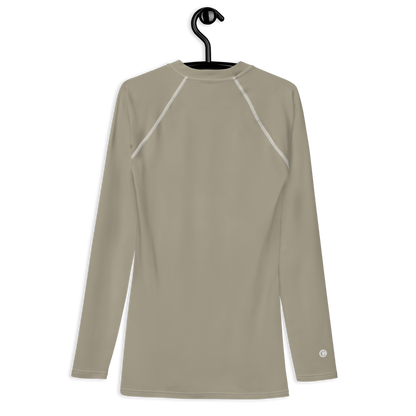 Michigan Upper Peninsula Rash Guard (w/ UP USA Flag) | Men's - Petoskey Stone Beige