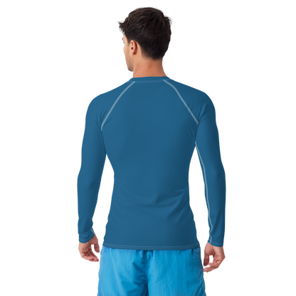 Michigan Upper Peninsula Rash Guard (w/ UP USA Flag) | Men's - Blueberry