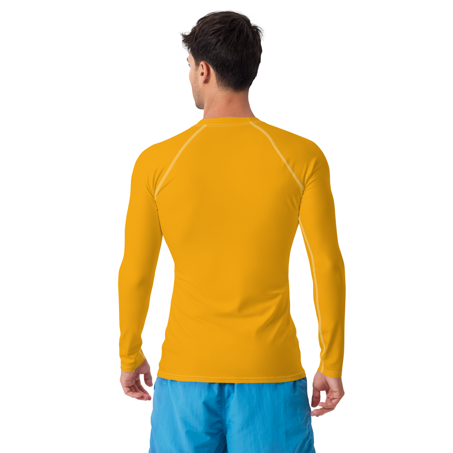 Michigan Upper Peninsula Rash Guard (w/ UP USA Flag) | Men's - Birch Leaf Orange