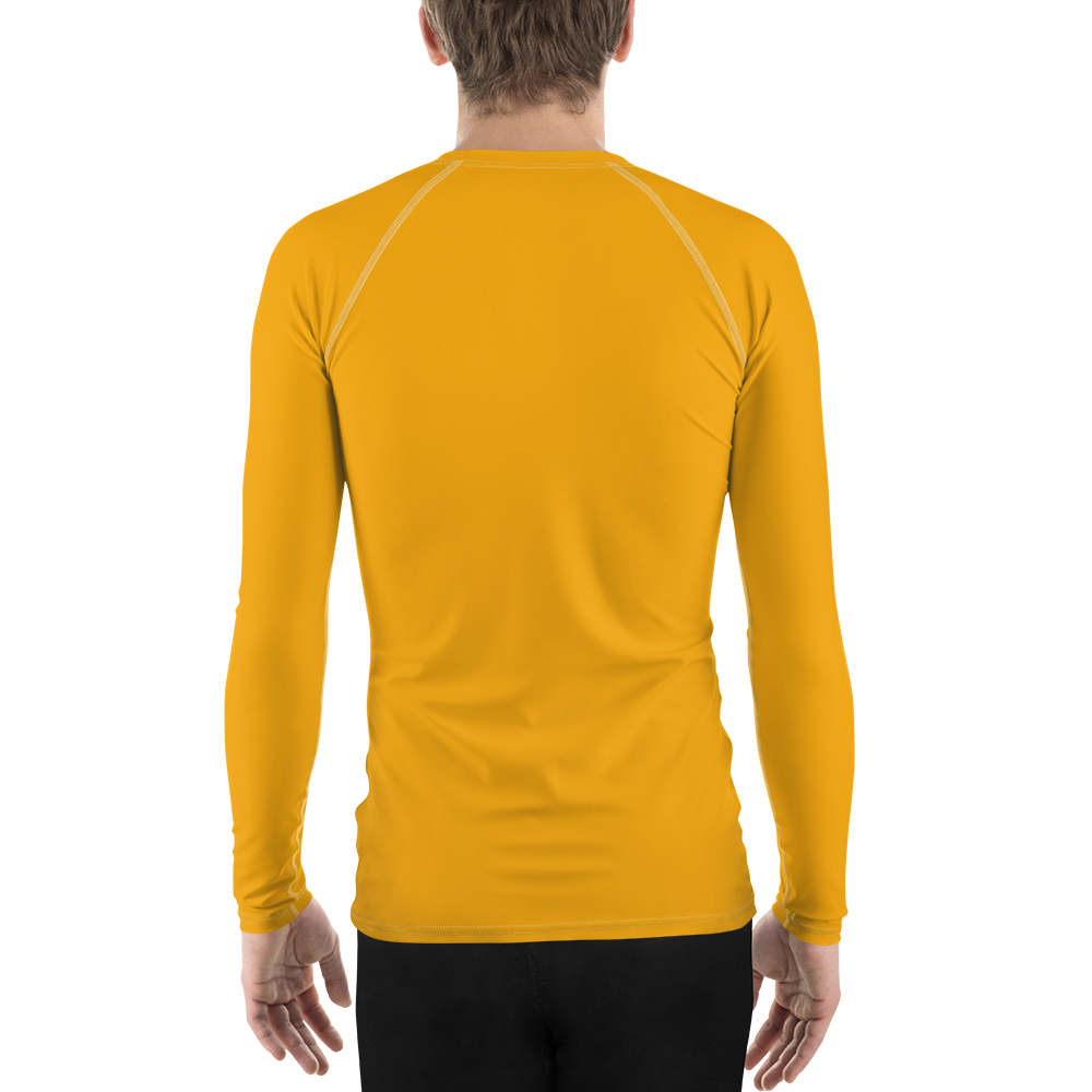 Michigan Upper Peninsula Rash Guard (w/ UP Outline) | Men's - Birch Leaf Orange