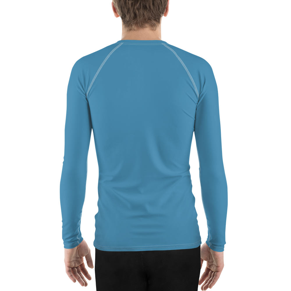 Michigan Upper Peninsula Rash Guard (w/ UP Outline) | Men's - Lake Michigan Blue