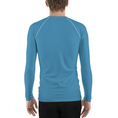 Michigan Upper Peninsula Rash Guard (w/ UP Outline) | Men's - Lake Michigan Blue