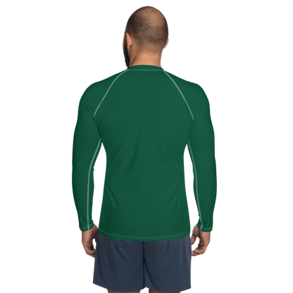 Michigan Upper Peninsula Rash Guard (w/ UP Outline) | Men's - Superior Green