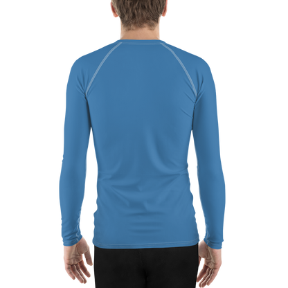 Michigan Upper Peninsula Rash Guard (w/ UP Outline) | Men's - Lake Superior Blue