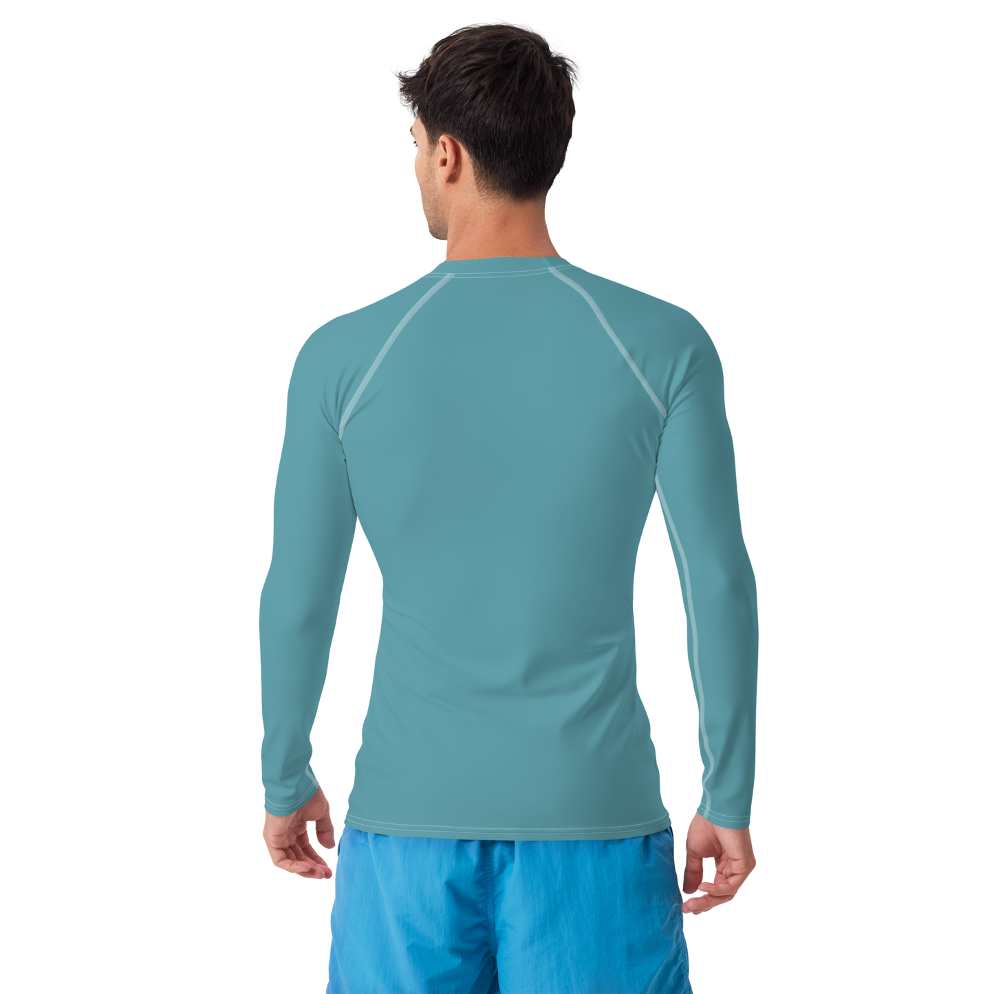 Michigan Upper Peninsula Rash Guard (w/ UP Outline) | Men's - Lake Huron Blue