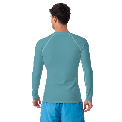 Michigan Upper Peninsula Rash Guard (w/ UP Outline) | Men's - Lake Huron Blue