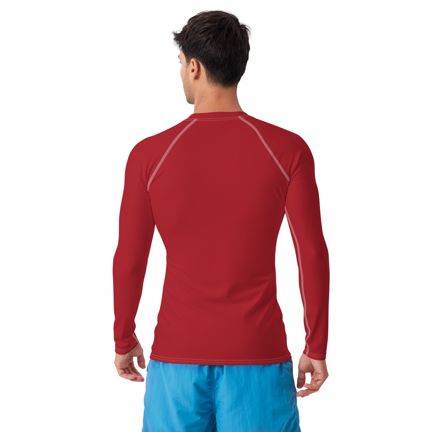 Michigan Upper Peninsula Rash Guard (w/ UP Outline) | Men's - Thimbleberry Red