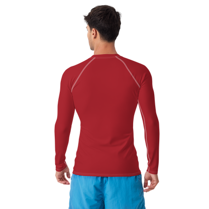 Michigan Upper Peninsula Rash Guard (w/ UP Outline) | Men's - Thimbleberry Red