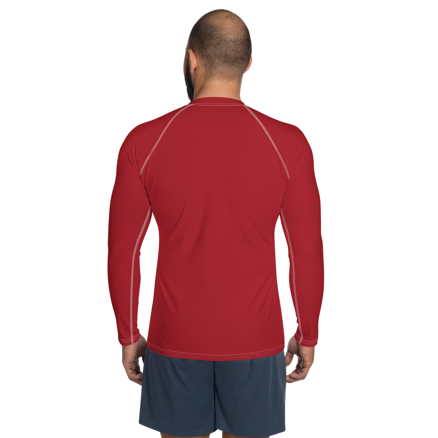 Michigan Upper Peninsula Rash Guard (w/ UP Outline) | Men's - Thimbleberry Red