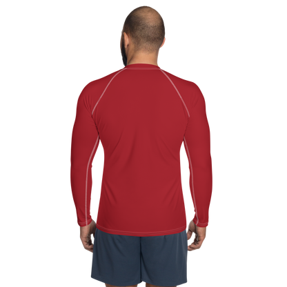 Michigan Upper Peninsula Rash Guard (w/ UP Outline) | Men's - Thimbleberry Red