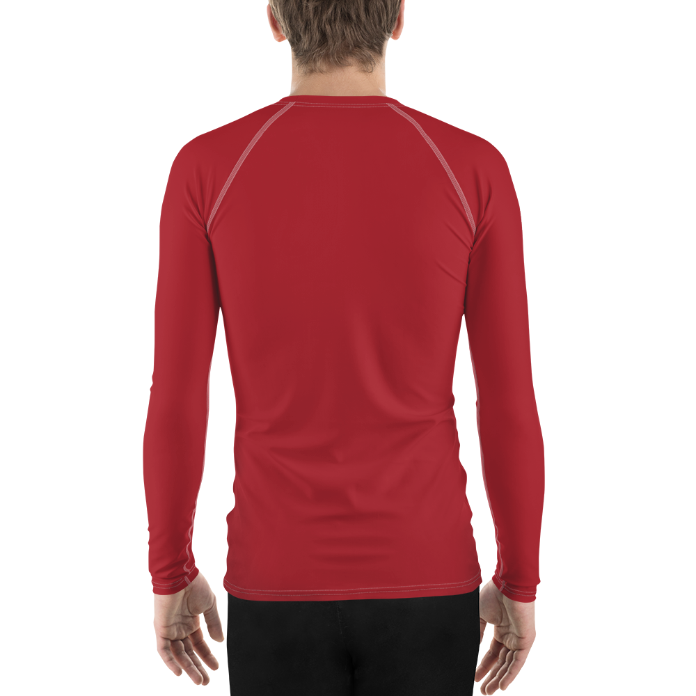 Michigan Upper Peninsula Rash Guard (w/ UP Outline) | Men's - Thimbleberry Red