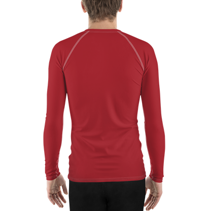 Michigan Upper Peninsula Rash Guard (w/ UP Outline) | Men's - Thimbleberry Red