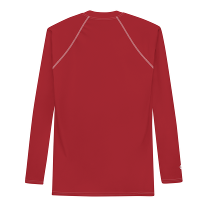 Michigan Upper Peninsula Rash Guard (w/ UP Outline) | Men's - Thimbleberry Red