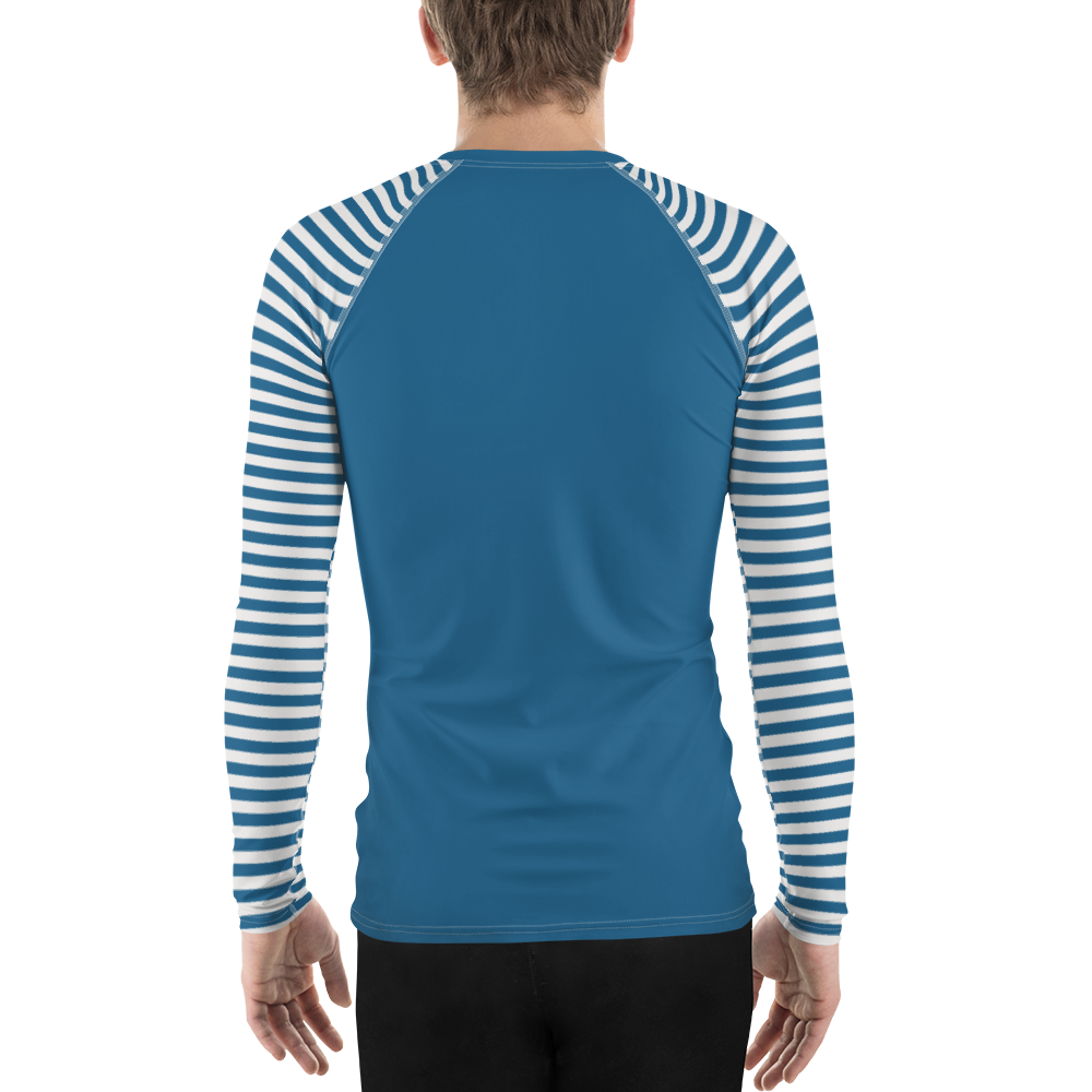 Michigan Upper Peninsula Rash Guard (w/ Stripes & UP Outline) | Men's - Blueberry