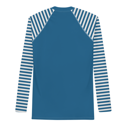 Michigan Upper Peninsula Rash Guard (w/ Stripes & UP Outline) | Men's - Blueberry