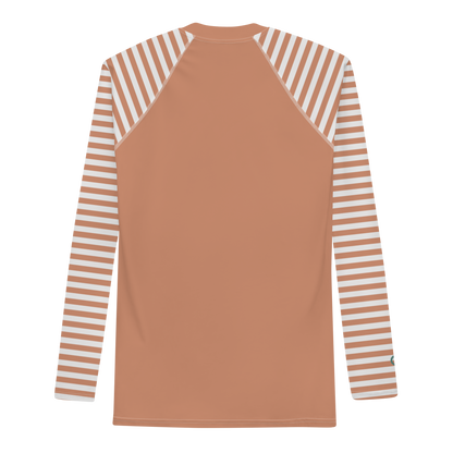 Michigan Upper Peninsula Rash Guard (Striped w/ UP Outline) | Men's - Copper Color