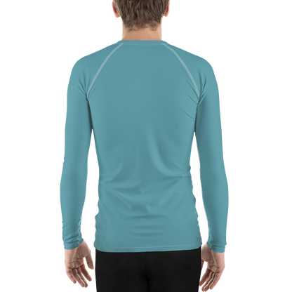 Michigan Upper Peninsula Rash Guard (w/ UP Outline) | Men's - Lake Huron Blue