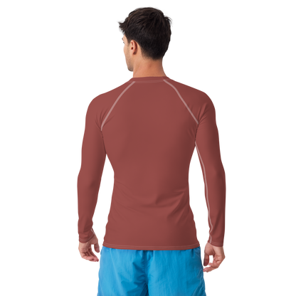 Michigan Upper Peninsula Rash Guard (w/ UP Outline) | Men's - Ore Dock Red