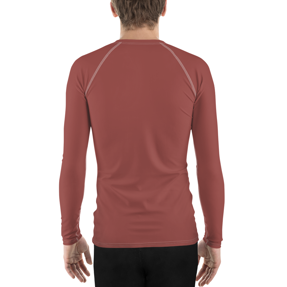 Michigan Upper Peninsula Rash Guard (w/ UP Outline) | Men's - Ore Dock Red