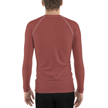 Michigan Upper Peninsula Rash Guard (w/ UP Outline) | Men's - Ore Dock Red