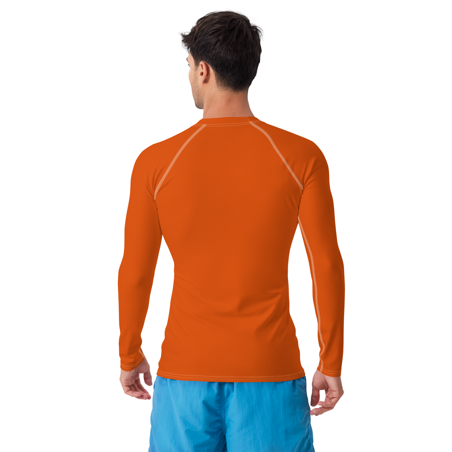 Michigan Upper Peninsula Rash Guard (w/ UP Outline) | Men's - Maple Leaf Orange