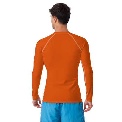 Michigan Upper Peninsula Rash Guard (w/ UP Outline) | Men's - Maple Leaf Orange