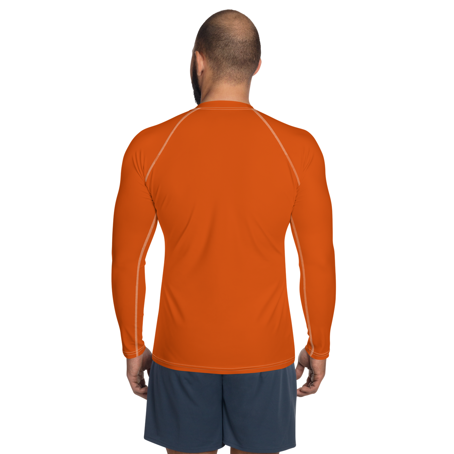 Michigan Upper Peninsula Rash Guard (w/ UP Outline) | Men's - Maple Leaf Orange