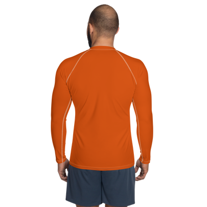 Michigan Upper Peninsula Rash Guard (w/ UP Outline) | Men's - Maple Leaf Orange