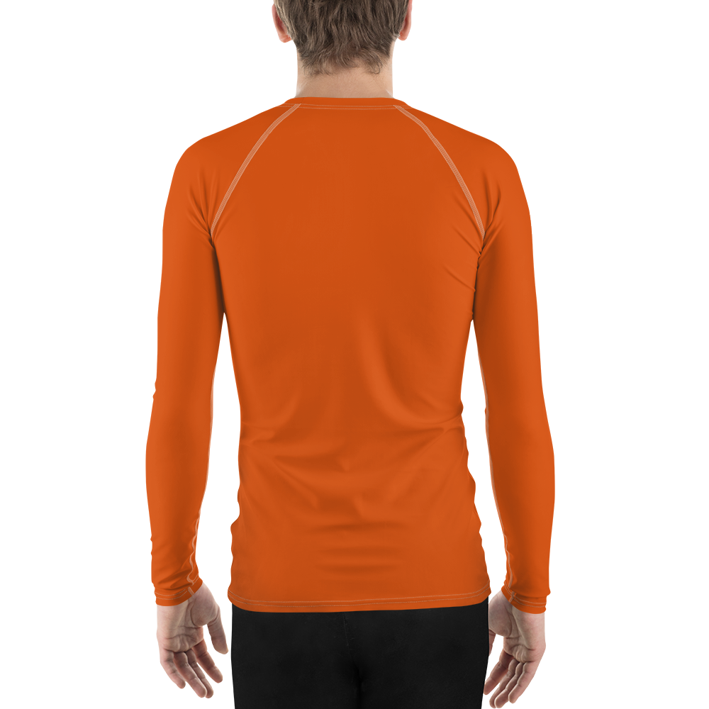 Michigan Upper Peninsula Rash Guard (w/ UP Outline) | Men's - Maple Leaf Orange