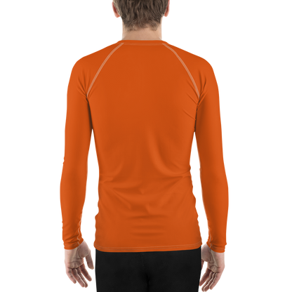 Michigan Upper Peninsula Rash Guard (w/ UP Outline) | Men's - Maple Leaf Orange