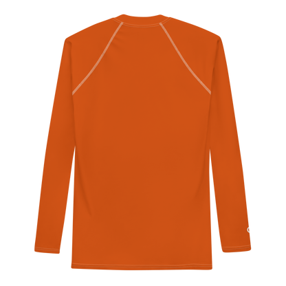 Michigan Upper Peninsula Rash Guard (w/ UP Outline) | Men's - Maple Leaf Orange