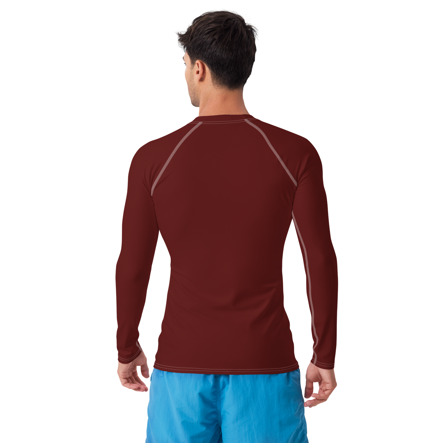 Michigan Upper Peninsula Rash Guard (w/ UP Outline) | Men's - Cherrywood Color