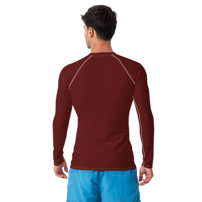 Michigan Upper Peninsula Rash Guard (w/ UP Outline) | Men's - Cherrywood Color