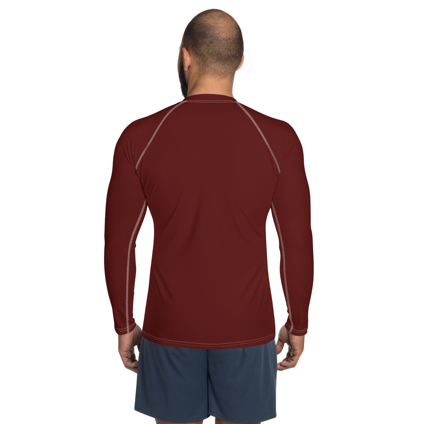 Michigan Upper Peninsula Rash Guard (w/ UP Outline) | Men's - Cherrywood Color