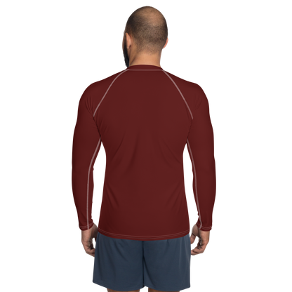 Michigan Upper Peninsula Rash Guard (w/ UP Outline) | Men's - Cherrywood Color